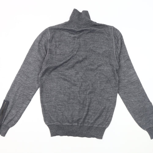 Rough Justice Men's Grey XL Henley Knit Sweatshirt