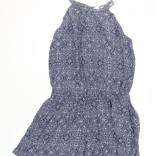 GAP Women's Blue Geometric Playsuit Medium