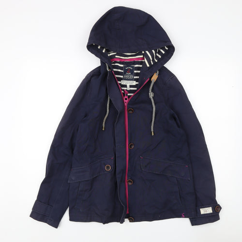 Joules Women's Blue Rain Coat Size 6 With Hood