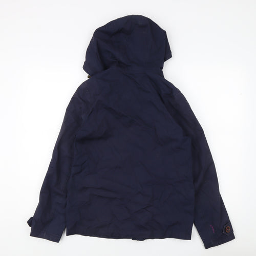 Joules Women's Blue Rain Coat Size 6 With Hood