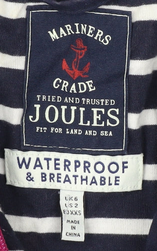 Joules Women's Blue Rain Coat Size 6 With Hood