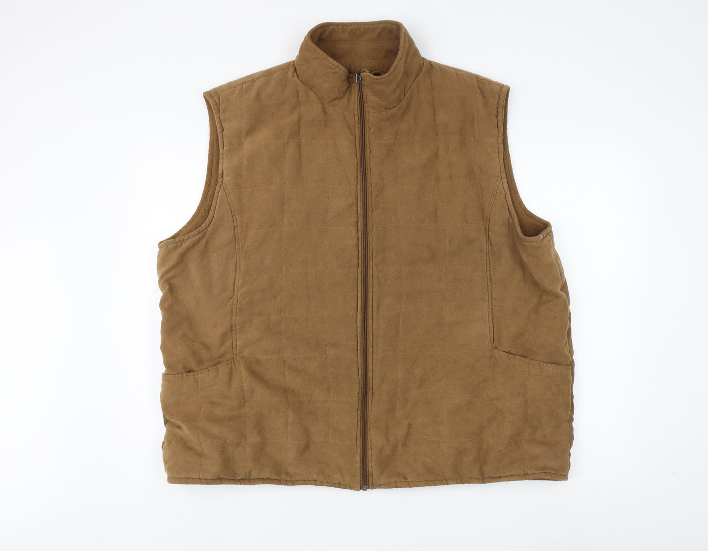 Bonmarché Men's Brown Waistcoat XL Casual Full Zip