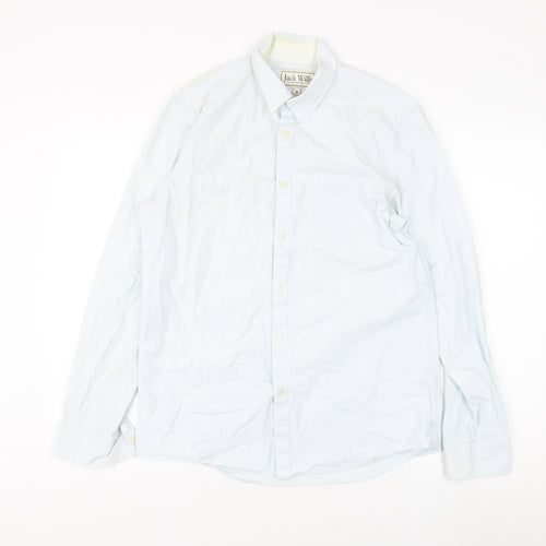 Jack Wills Men's Blue Classic Fit Striped Dress Shirt M