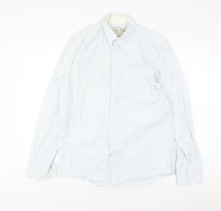Jack Wills Men's Blue Classic Fit Striped Dress Shirt M