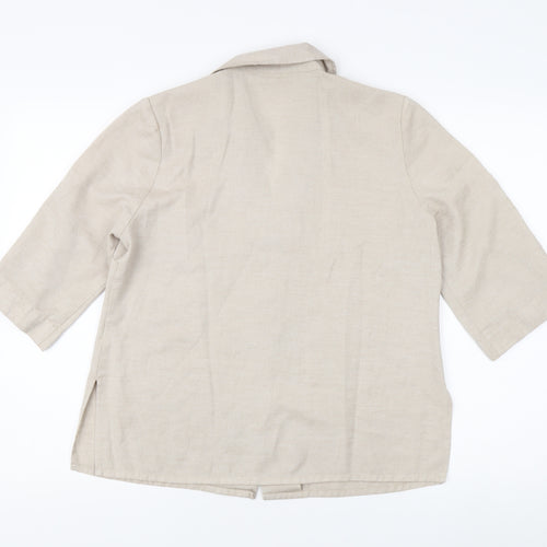 Eastex Women's Beige Collared Button-Up Shirt Size 12
