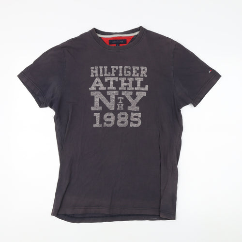 Tommy Hilfiger Unisex Black T-Shirt, M, Casual Style