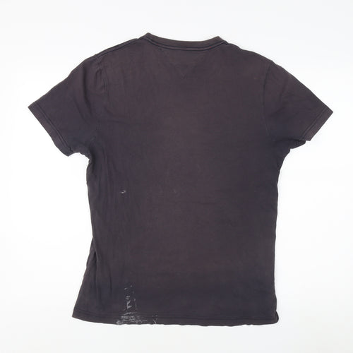 Tommy Hilfiger Unisex Black T-Shirt, M, Casual Style