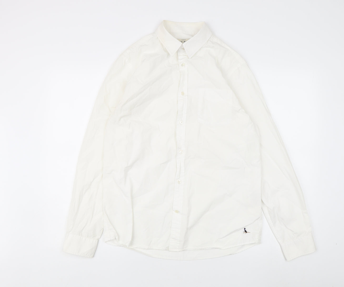 Jack Wills Men's White Classic Fit Dress Shirt M