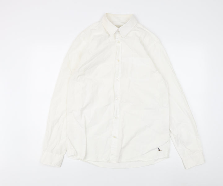 Jack Wills Men's White Classic Fit Dress Shirt M