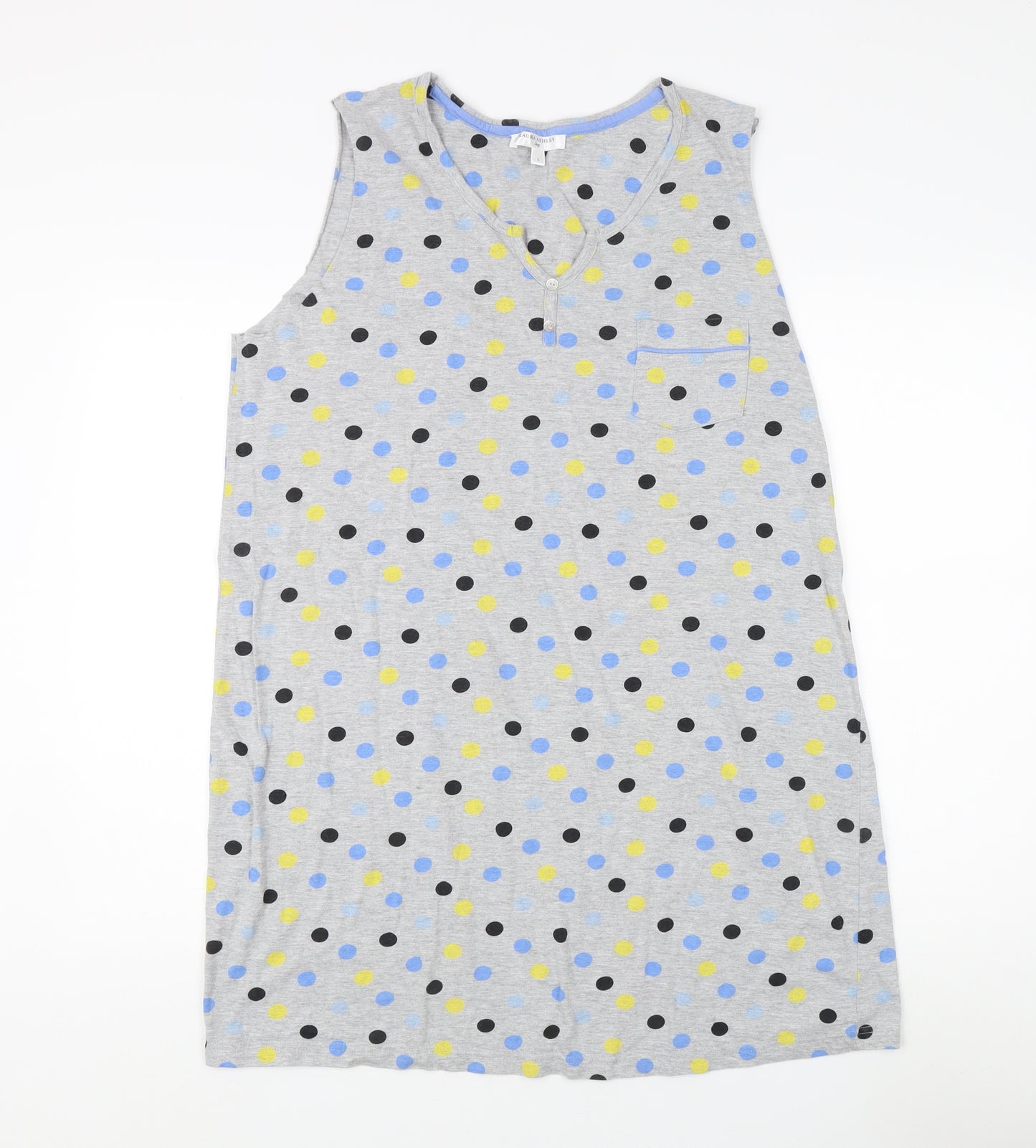 Laura Ashley Women's Grey Polka Dot Tank Top