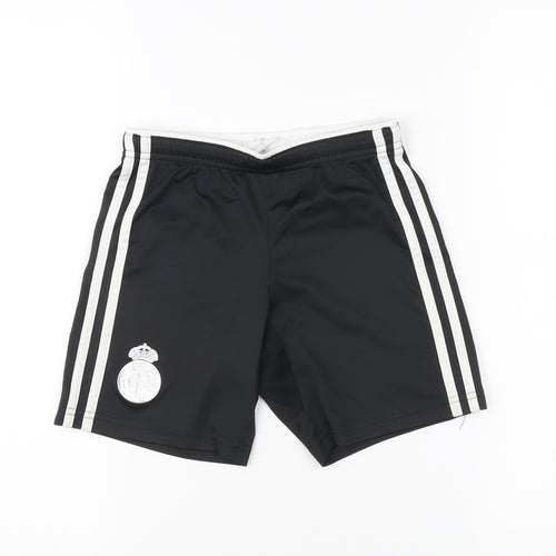 Adidas Boys Black Football Shorts 7-8 Years Athletic Style