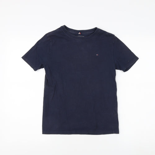 Tommy Hilfiger Unisex Blue Cotton T-Shirt L 12-14
