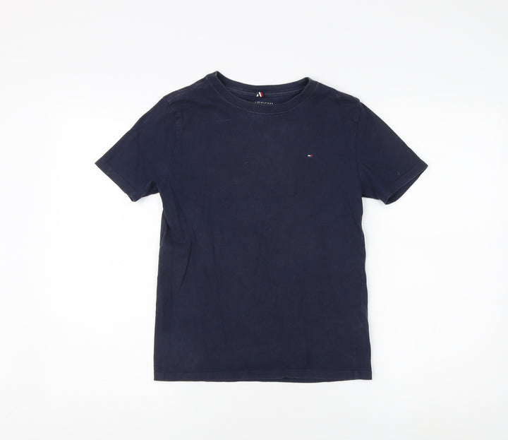Tommy Hilfiger Unisex Blue Cotton T-Shirt L 12-14