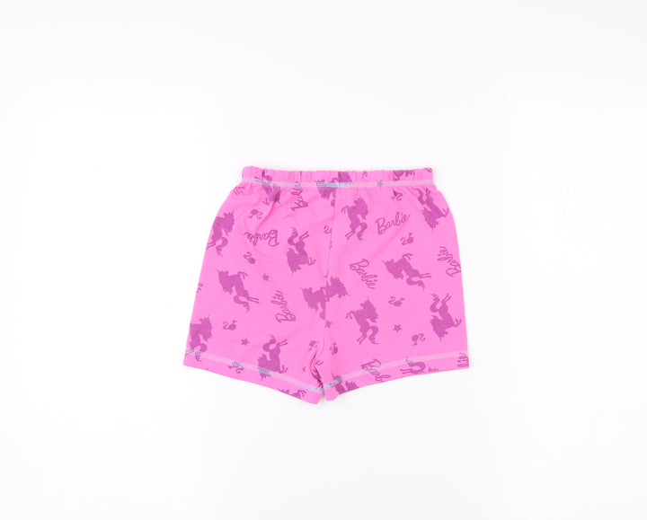 Barbie Girls Pink Unicorn Cotton Shorts 6-7 Years