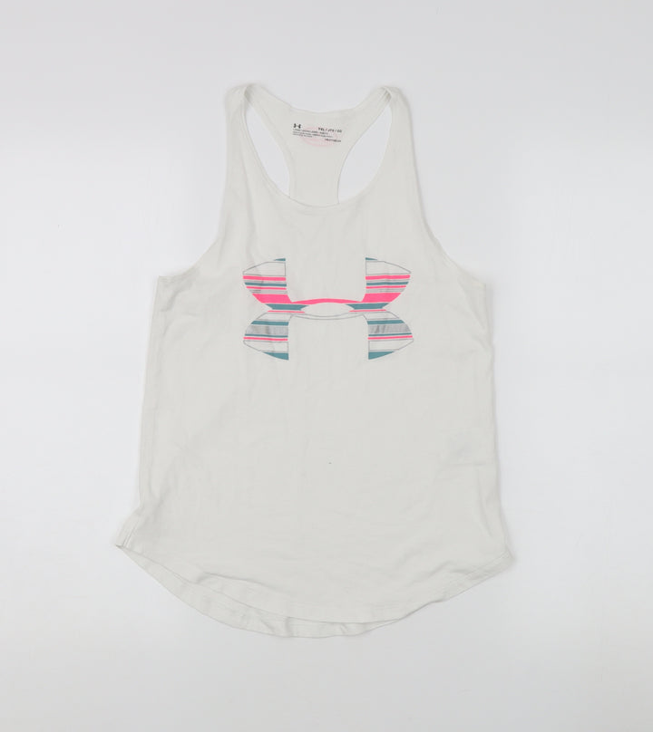 Under Armour Women's White Tank Top YXL