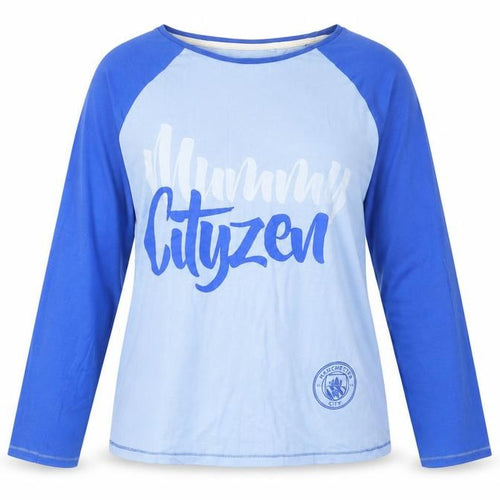 Manchester City Women's Blue Ringer T-Shirt, Size 12