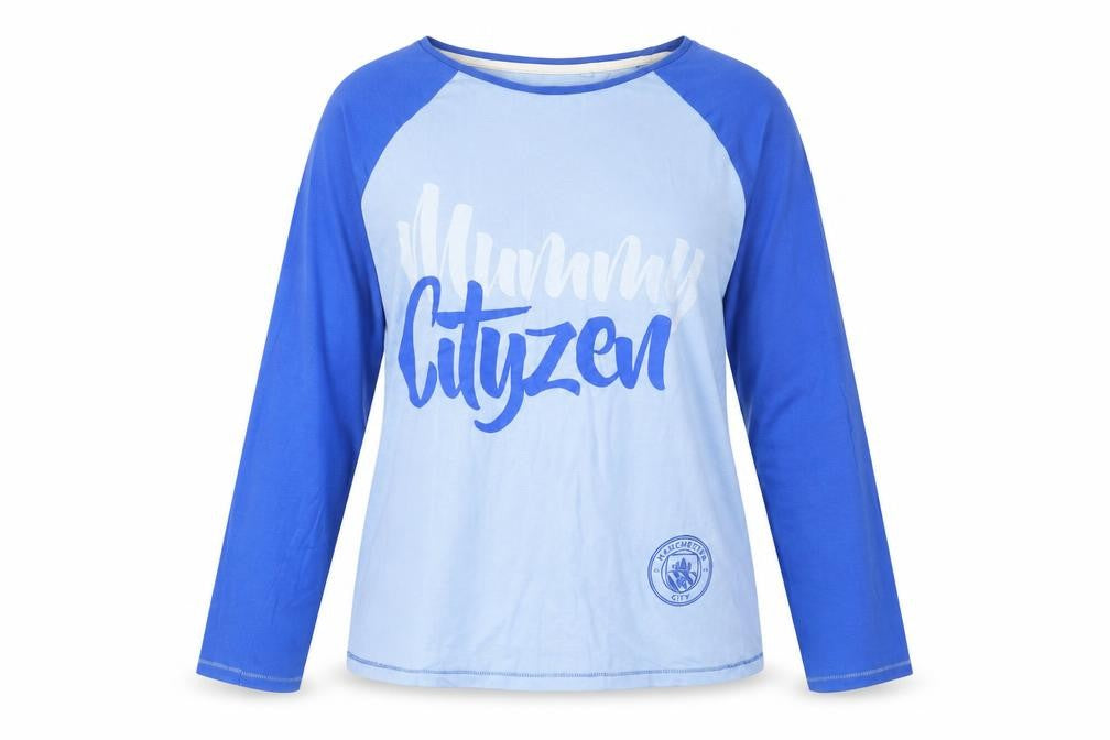 Manchester City Women's Blue Ringer T-Shirt, Size 12