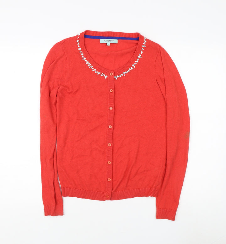 Dickins & Jones Women’s Red Embroidered Cardigan XS