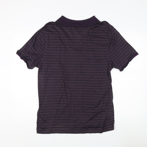 Jasper Conran Men's Purple Striped Polo L