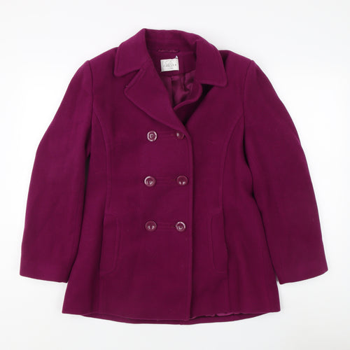 Eastex Women's Purple Wool Pea Coat Size 10 Classic Style