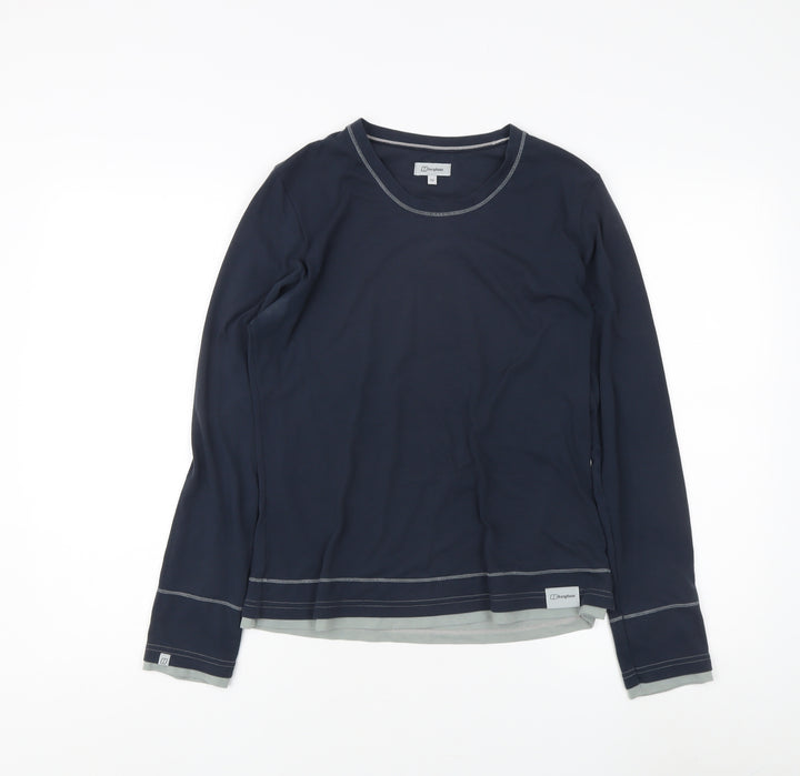 Berghaus Women's Blue Long Sleeve Crew T-Shirt - Size 12