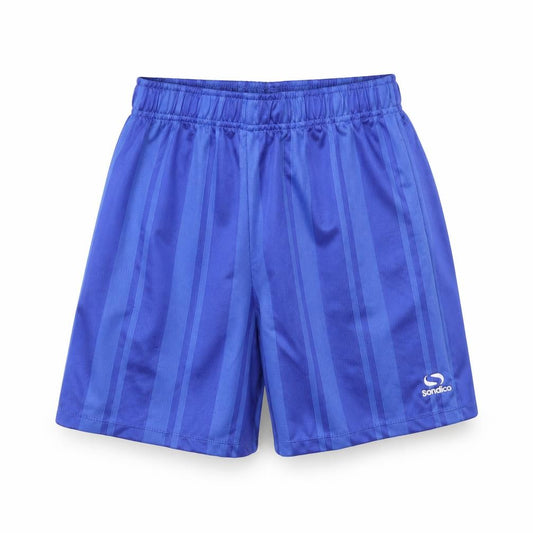 Front view of Sondico boys’ blue athletic football shorts 9-10 years