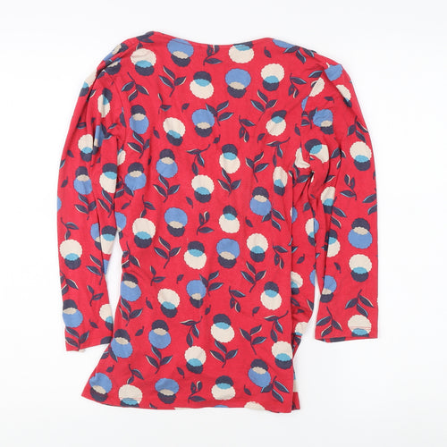 Boden Women's Red Floral Wrap Blouse, Size 10