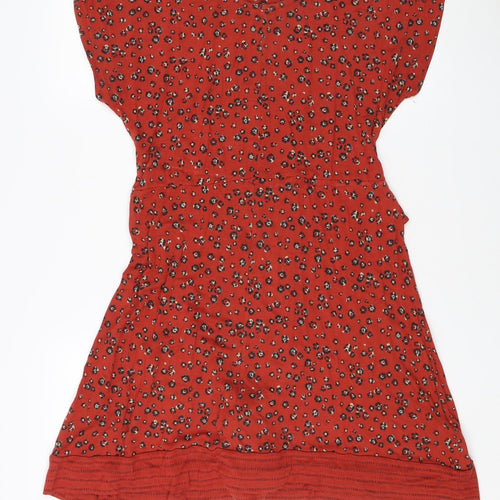 Fat Face Women's Red Animal Print Dress Size 10