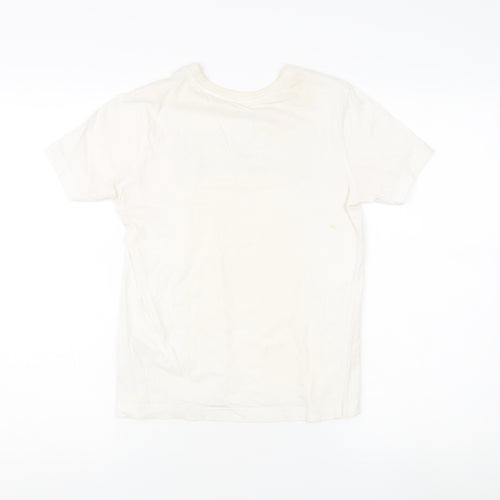 Adidas Boys White T-Shirt 7-8 Years Camouflage Logo Casual