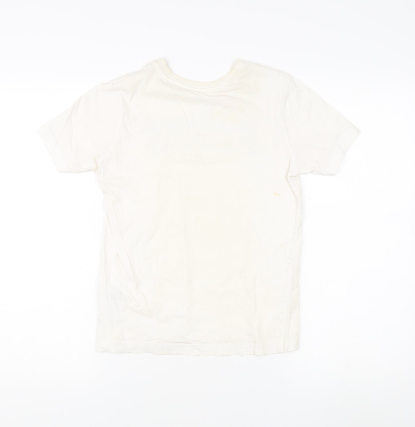 Adidas Boys White T-Shirt 7-8 Years Camouflage Logo Casual