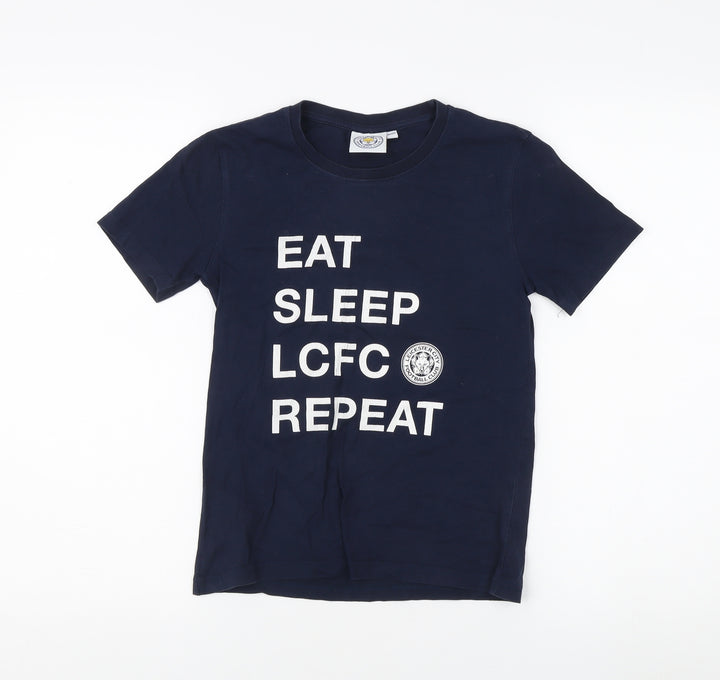 Leicester City Boys Blue T-Shirt 9-10 Years Logo Sports