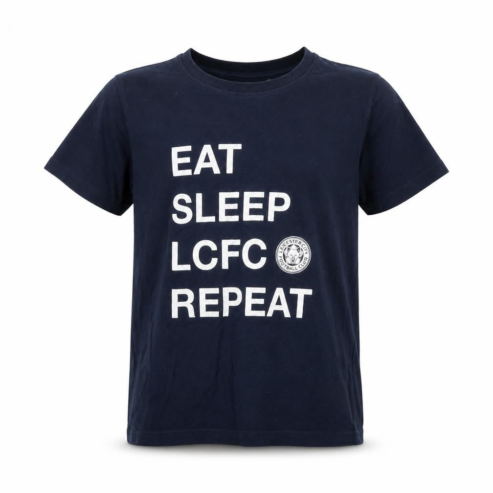 Leicester City Boys Blue T-Shirt 9-10 Years Logo Sports
