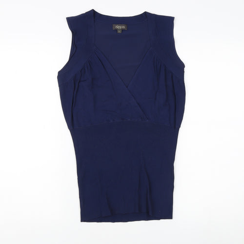 Alexon Women's Blue Sleeveless V-Neck Blouse L