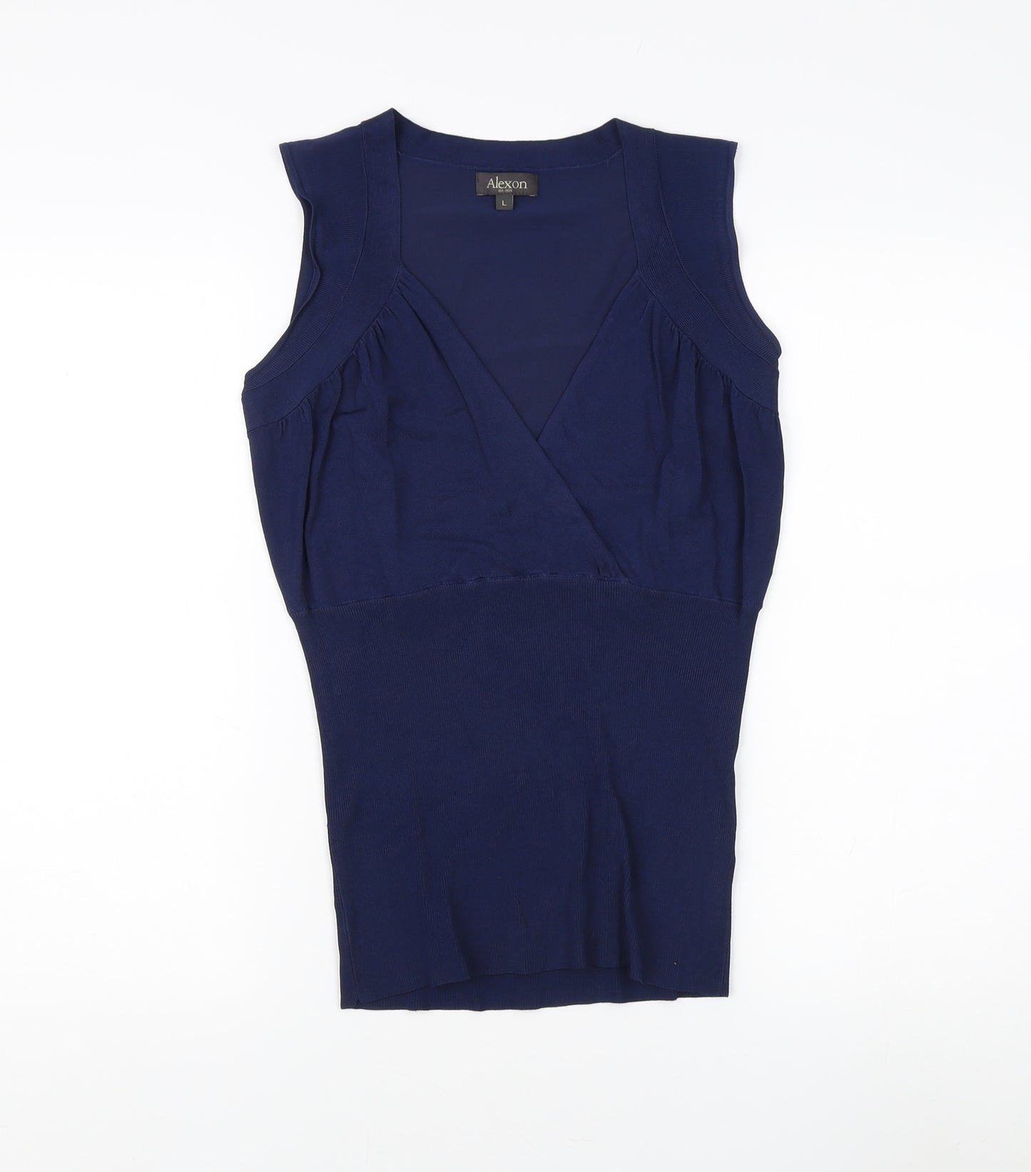 Alexon Women's Blue Sleeveless V-Neck Blouse L