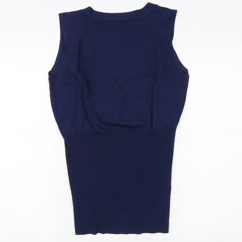 Alexon Women's Blue Sleeveless V-Neck Blouse L