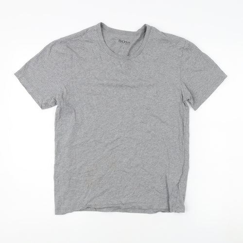 BOSS Men's Grey Short Sleeve Crew Neck T-Shirt Size S