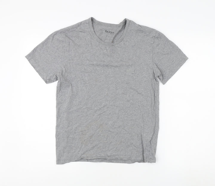 BOSS Men's Grey Short Sleeve Crew Neck T-Shirt Size S