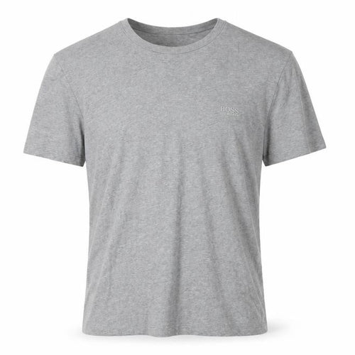 BOSS Men's Grey S Crew Neck T-Shirt, Short Sleeve, Logo Accent