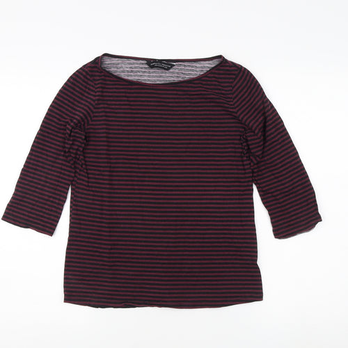 Dorothy Perkins Women's Red Striped 3/4 Sleeve Blouse
