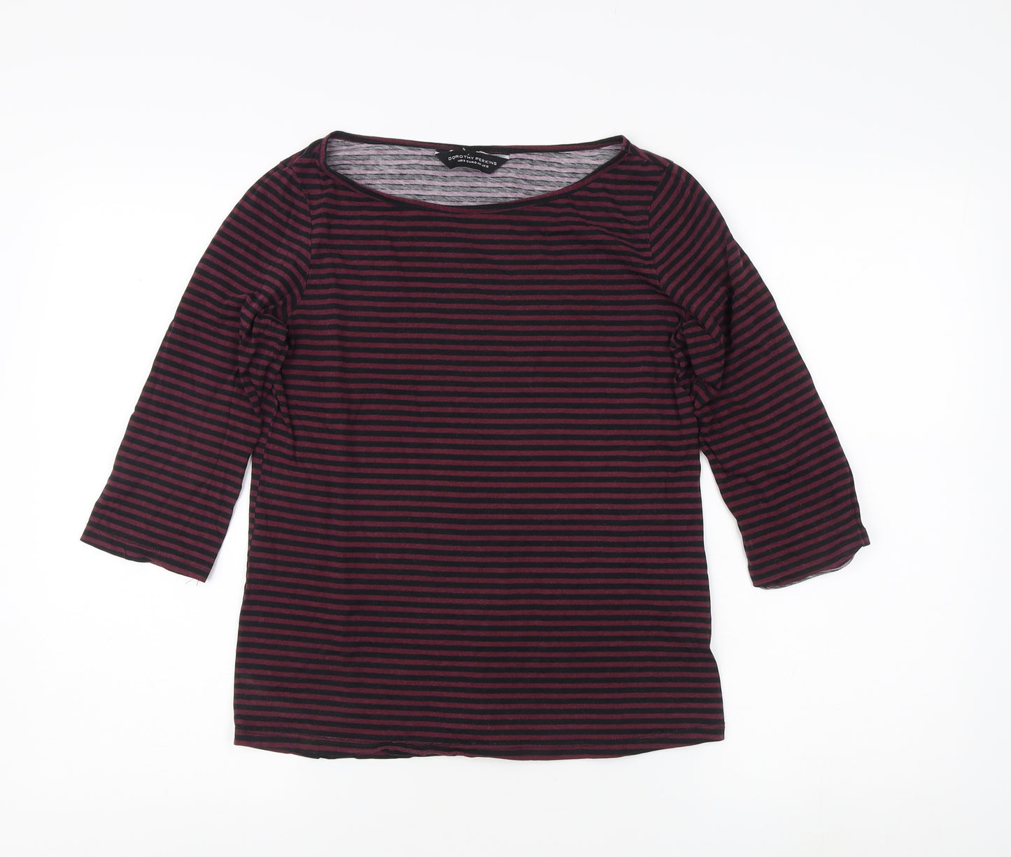 Dorothy Perkins Women's Red Striped 3/4 Sleeve Blouse