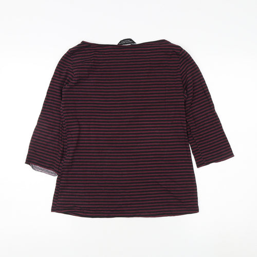 Dorothy Perkins Women's Red Striped 3/4 Sleeve Blouse