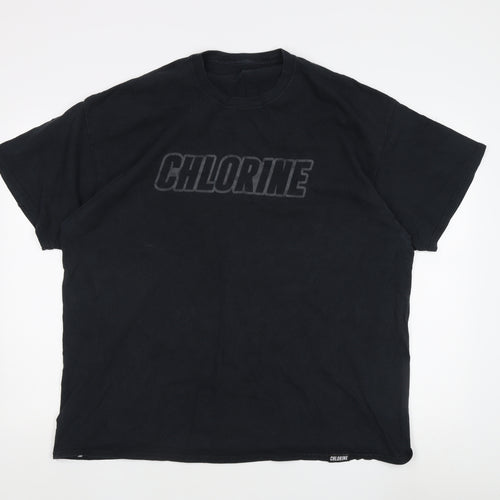 Chlorine Men's Black Crew Neck T-Shirt 2XL with Logo