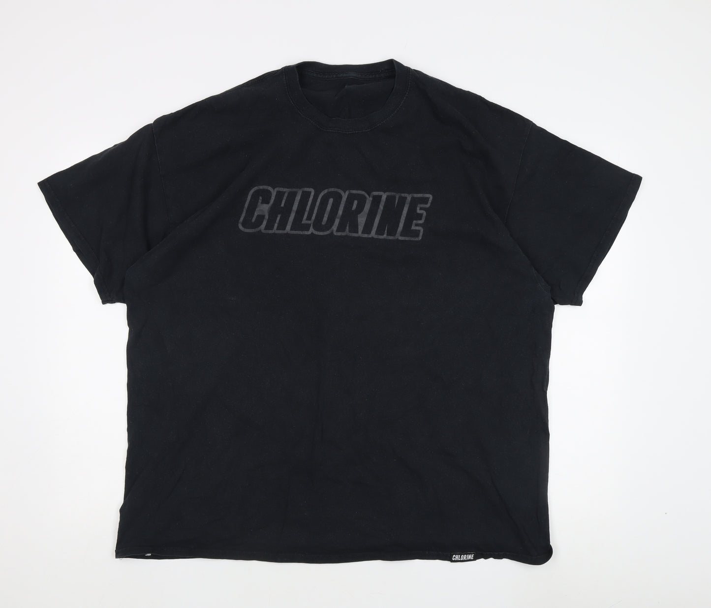 Chlorine Men's Black Crew Neck T-Shirt 2XL with Logo