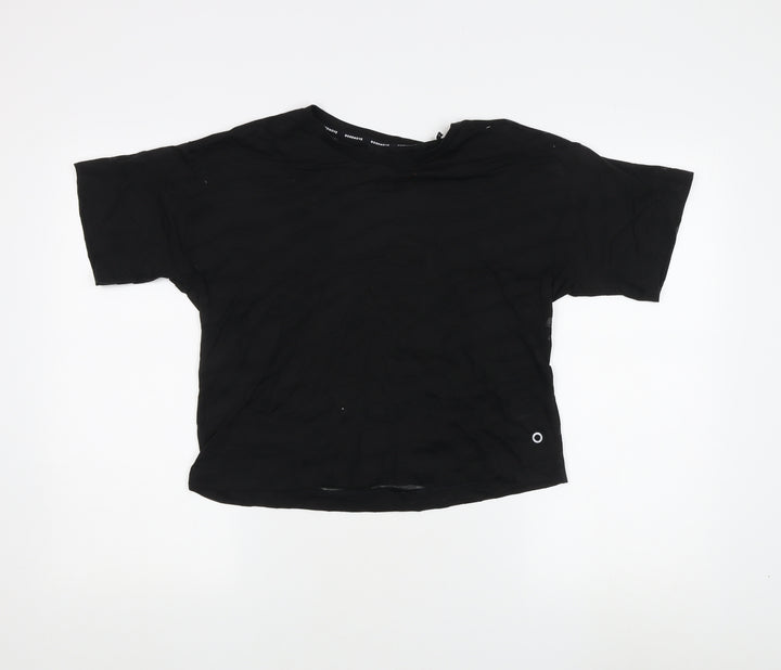 Marks and Spencer Women's Black T-Shirt, Size 6, Breathable