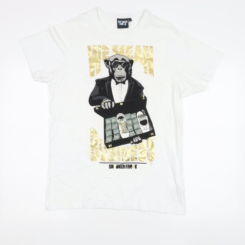 Sneaker Freak Unisex White Graphic T-Shirt L