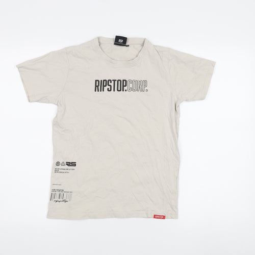Ripstop Boys Beige Graphic T-Shirt Size 11-12 Regular Fit