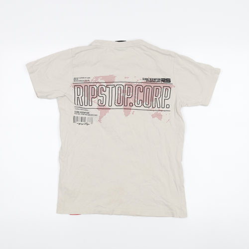Ripstop Boys Beige Graphic T-Shirt Size 11-12 Regular Fit