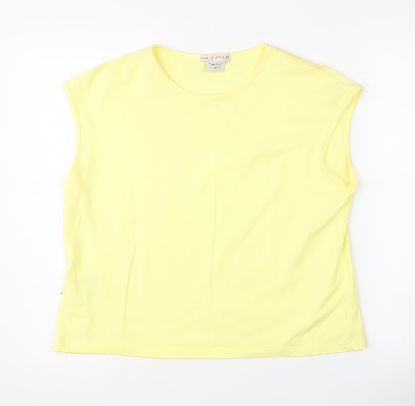 Laura Ashley Women's Yellow Sleeveless T-Shirt XL