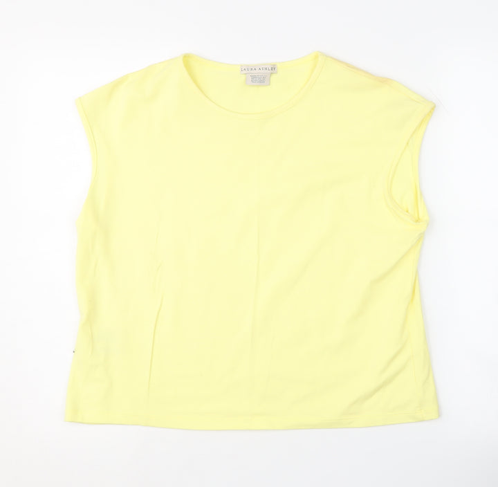 Laura Ashley Women's Yellow Sleeveless T-Shirt XL