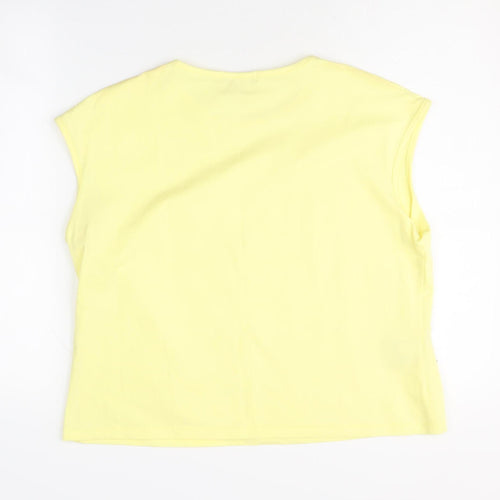 Laura Ashley Women's Yellow Sleeveless T-Shirt XL